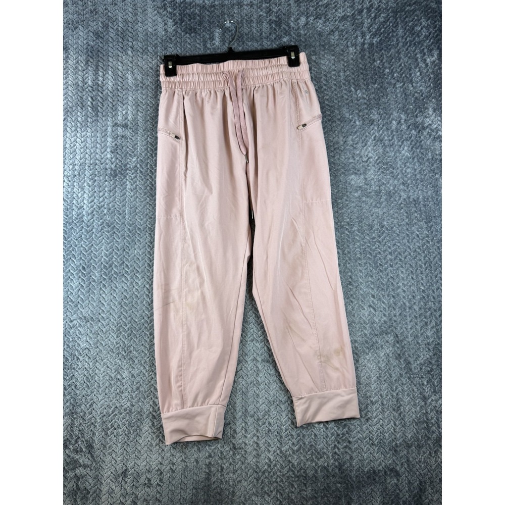 Cali Lounge Jogger Pants Womens 29 Pink High Rise Tapered Leg Elastic Waist